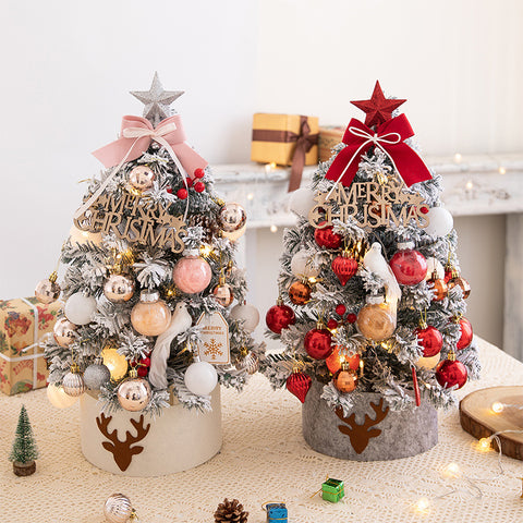    DIYChristmasTreeHomeUseSmallFlockingChristmasTreeSet-Veeddydropshipping-1