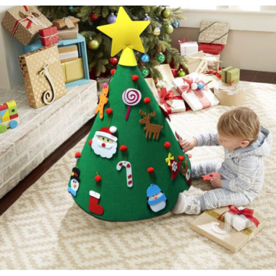      DIYFeltChristmasTreeStereoscopicChristmasTreeHangingChildrenPuzzle-Veeddydropshipping-5
