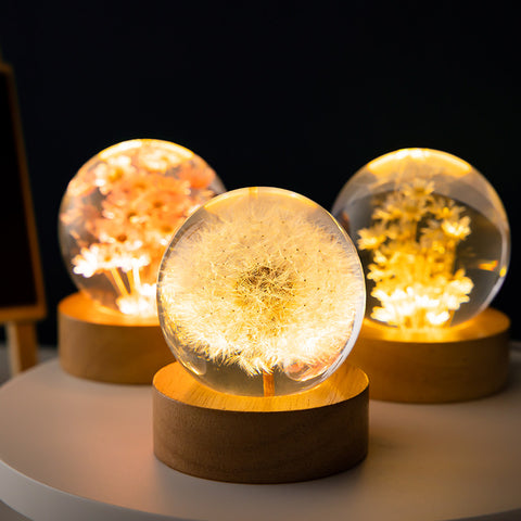    DandelionGlowNightLightCrystalBallWoodenBaseChristmasGifts-Veeddydropshipping-1