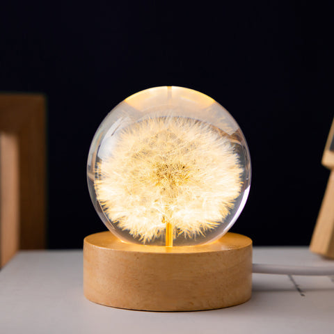    DandelionGlowNightLightCrystalBallWoodenBaseChristmasGifts-Veeddydropshipping-4