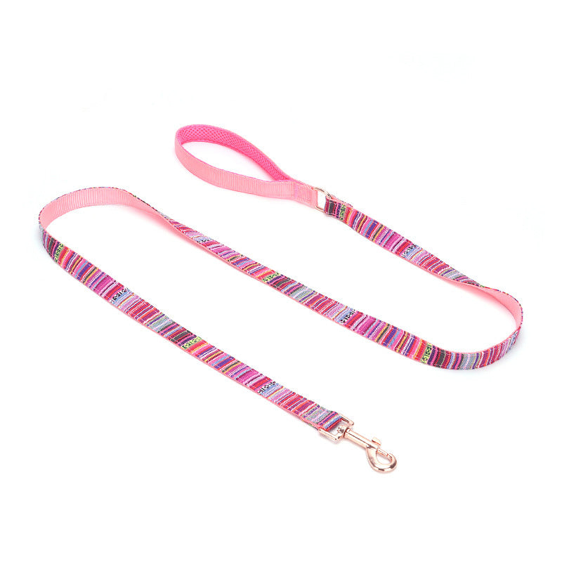      EngravedMetalBuckleBohemianStripePlaidPetCollar-Veeddydropshipping-11