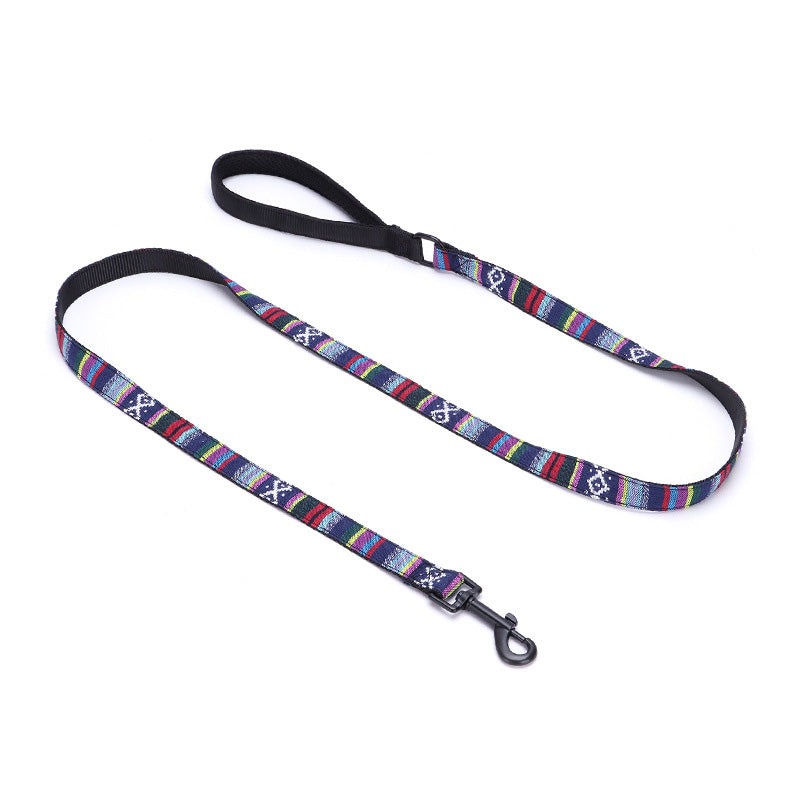       EngravedMetalBuckleBohemianStripePlaidPetCollar-Veeddydropshipping-13
