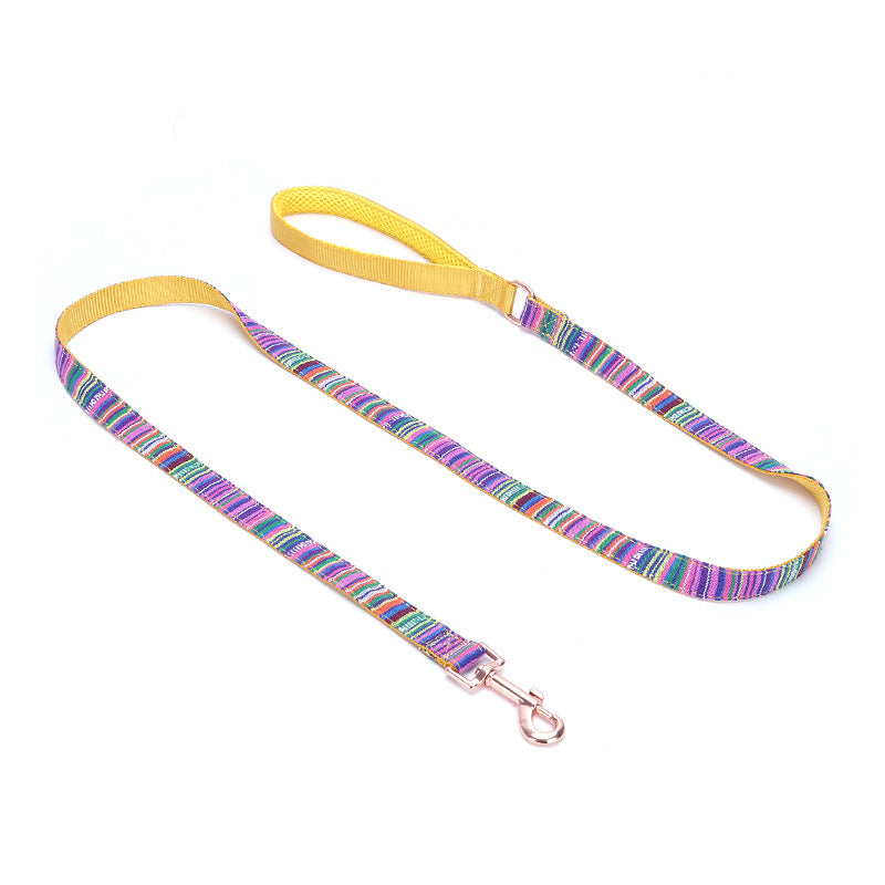    EngravedMetalBuckleBohemianStripePlaidPetCollar-Veeddydropshipping-14
