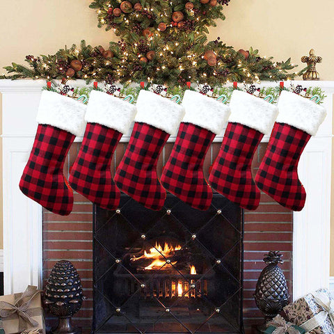    GinghamChristmasStockingGiftBagDoorHangingChristmasDecoration-Veeddydropshipping-2