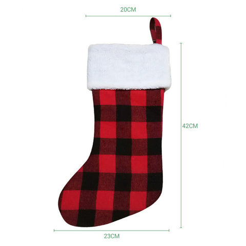       GinghamChristmasStockingGiftBagDoorHangingChristmasDecoration-Veeddydropshipping-5