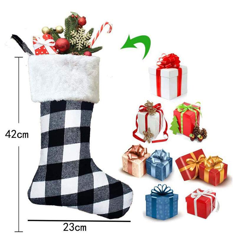    GinghamChristmasStockingGiftBagDoorHangingChristmasDecoration-Veeddydropshipping-6