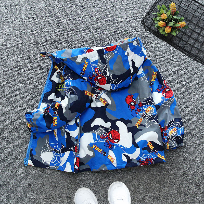 Girls Boys Spring Autumn Spiderman Hooded Jackets Sports-Veeddydropshipping