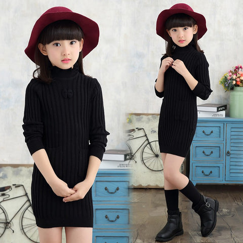 Girls Winter Dress Cotton Knitting Dress Clothing-Veeddydropshipping