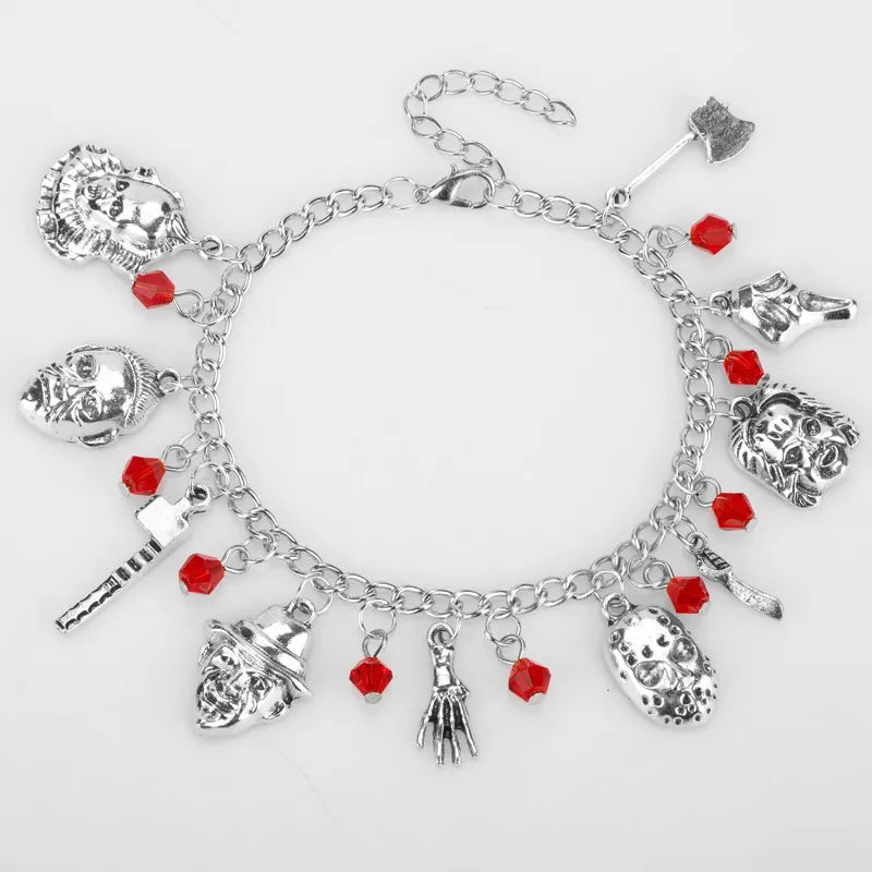 HalloweenBraceletSkullEnamelCharmMetalCharmBracelet-Veeddydropshipping-2