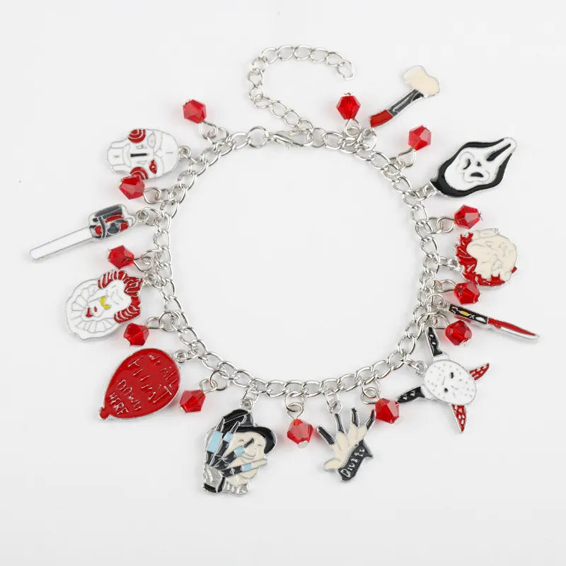 HalloweenBraceletSkullEnamelCharmMetalCharmBracelet-Veeddydropshipping-3