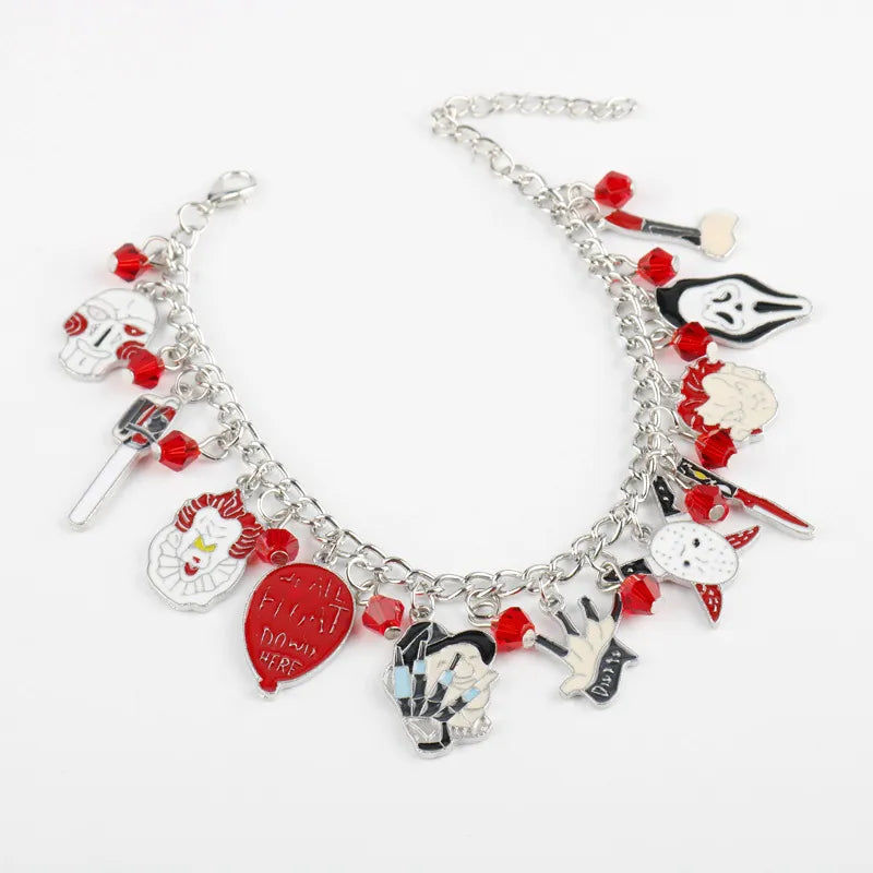 HalloweenBraceletSkullEnamelCharmMetalCharmBracelet-Veeddydropshipping-6