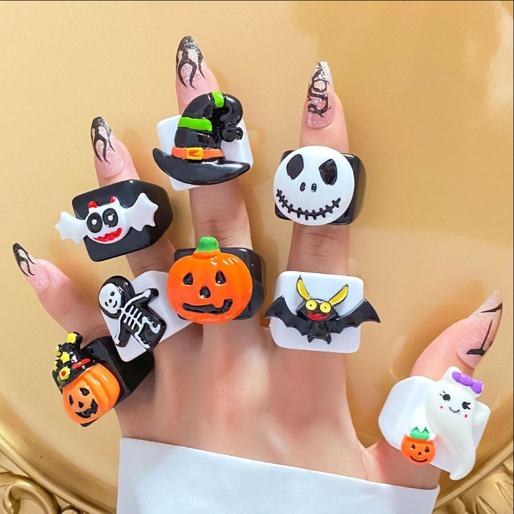 HalloweenCartoonThemePumpkinBatAlloyRing-Veeddydropshipping-2