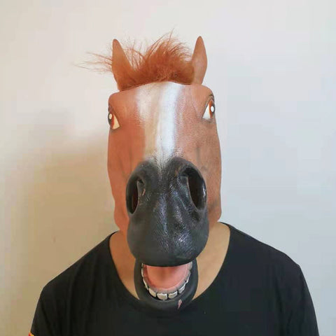 HalloweenCosplayBrownAnimalHorseHeadMaskHeadgear-Veeddydropshipping-1