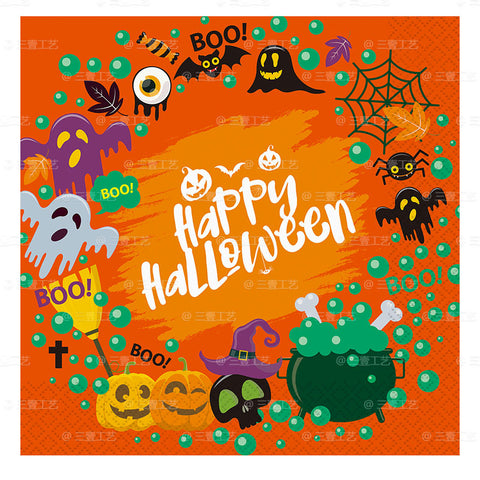 HalloweenPaperCupDinnerPlateDisposableTableware-Veeddydropshipping-1