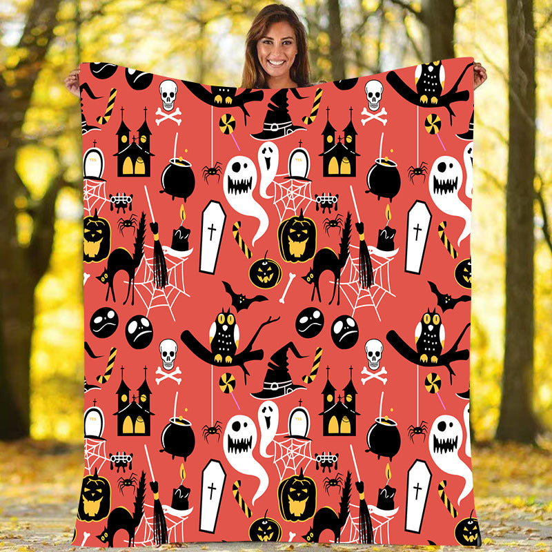 HalloweenPartyDecorationFlannelSpookyBlanketSofaCoverBlanket-Veeddydropshipping-3
