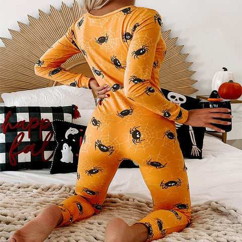 HalloweenPrintedLongSleeveHomePajamasOnesies-Veeddydropshipping-10