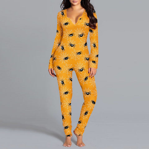 HalloweenPrintedLongSleeveHomePajamasOnesies-Veeddydropshipping-13