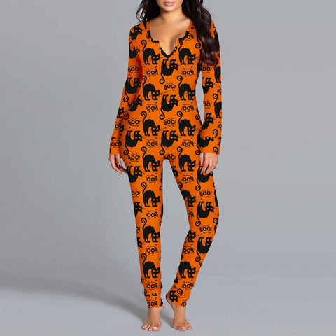 HalloweenPrintedLongSleeveHomePajamasOnesies-Veeddydropshipping-14