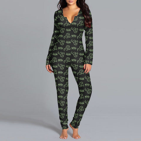 HalloweenPrintedLongSleeveHomePajamasOnesies-Veeddydropshipping-16