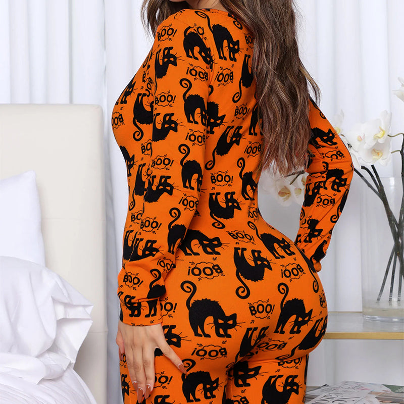 HalloweenPrintedLongSleeveHomePajamasOnesies-Veeddydropshipping-5