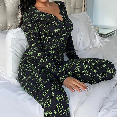 HalloweenPrintedLongSleeveHomePajamasOnesies-Veeddydropshipping-7