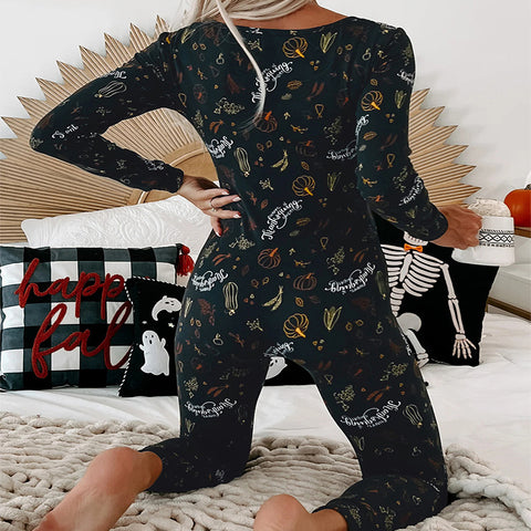 HalloweenPrintedLongSleeveHomePajamasOnesies-Veeddydropshipping-8