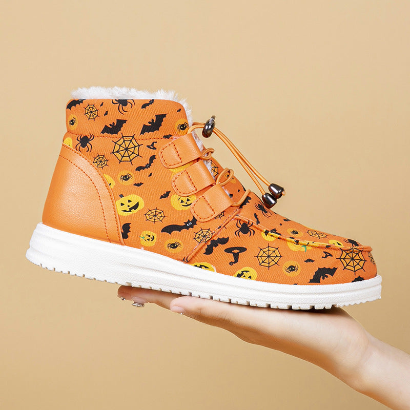 HalloweenPumpkinHeadNon-slipOutsoleLooseCottonShoes-Veeddydropshipping-2