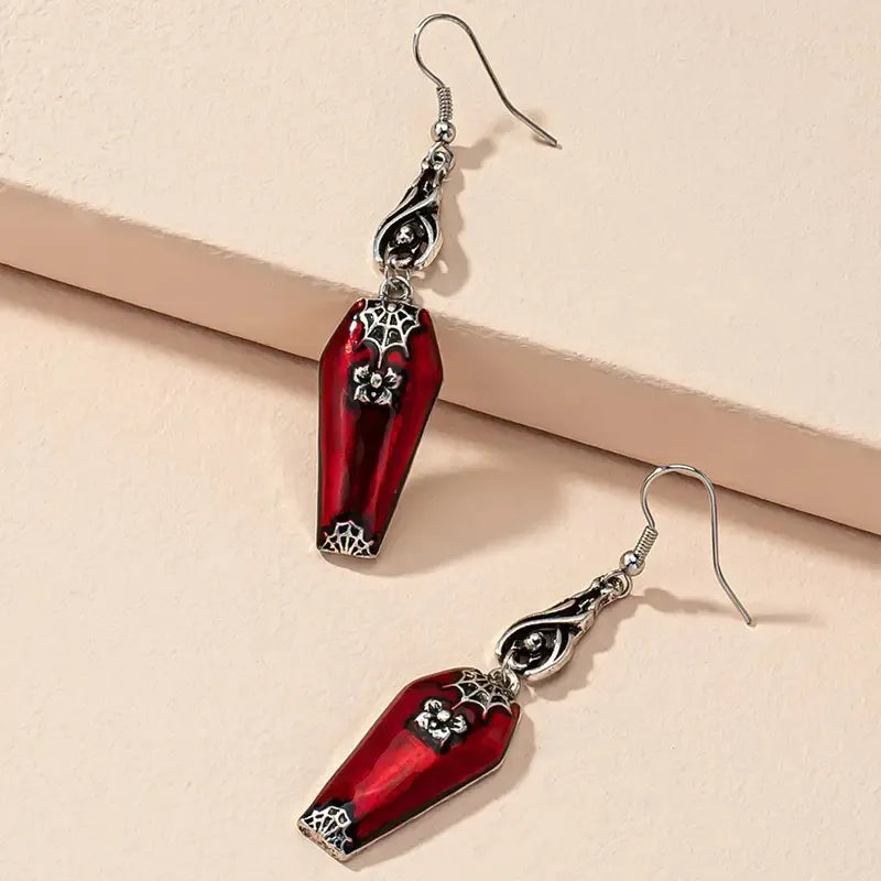HalloweenRedBatSpiderVintageJewelleryEarrings-Veeddydropshipping-1