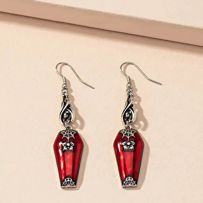 HalloweenRedBatSpiderVintageJewelleryEarrings-Veeddydropshipping-2