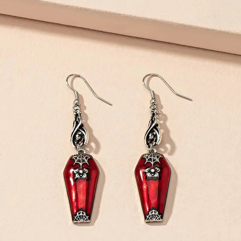 HalloweenRedBatSpiderVintageJewelleryEarrings-Veeddydropshipping-2