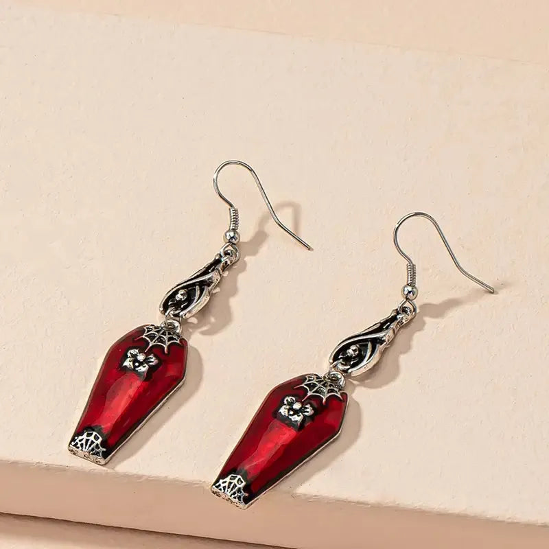 HalloweenRedBatSpiderVintageJewelleryEarrings-Veeddydropshipping-3