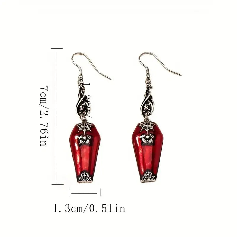 HalloweenRedBatSpiderVintageJewelleryEarrings-Veeddydropshipping-5