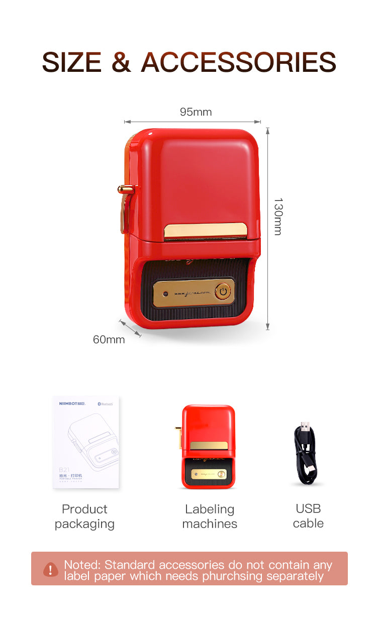 B21 Portable Multifunctional Label Printer Wireless Bluetooth Label Machine-Veeddydropshipping