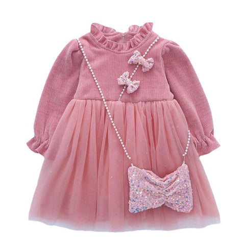 Kids Girls Thick Party Dresses Children Christmas Princess Dress-Veeddydropshipping
