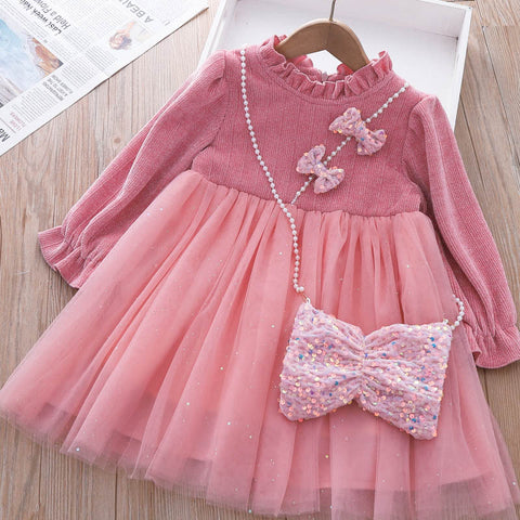 Kids Girls Thick Party Dresses Children Christmas Princess Dress-Veeddydropshipping