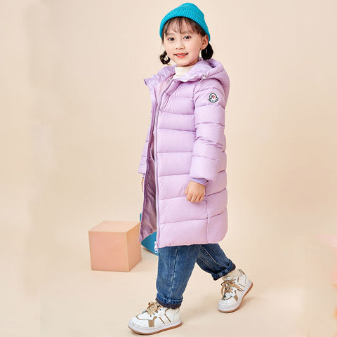 Kids Warm Down Jacket Children Velvet Hooded Outerwear-Veeddydropshipping