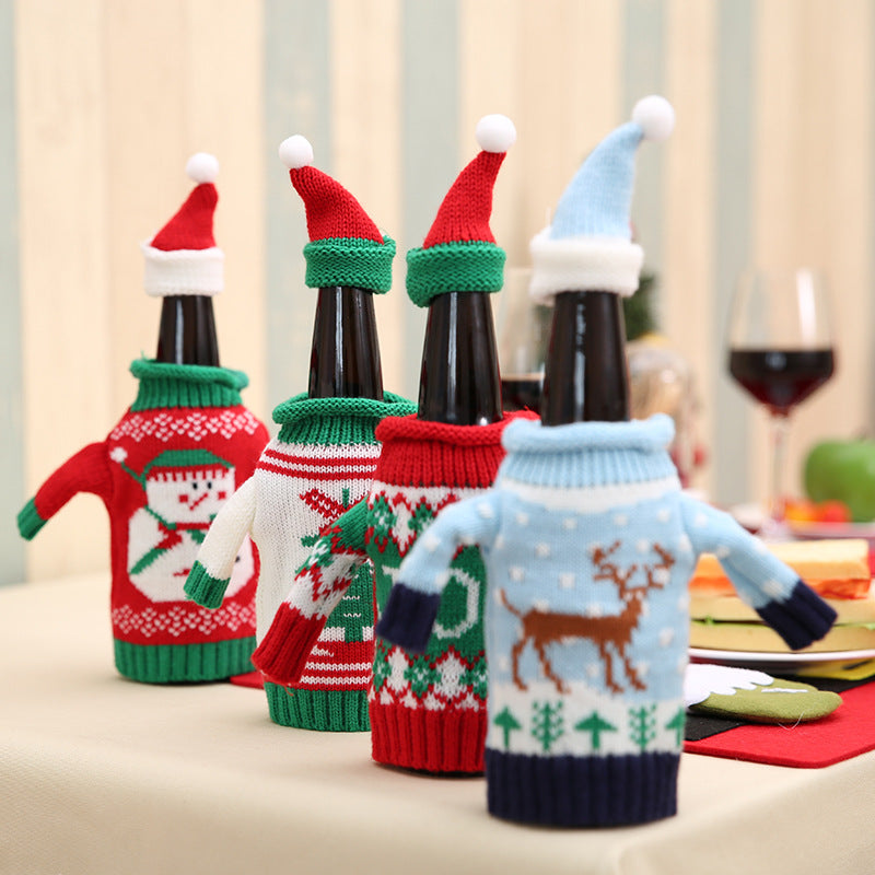    KnittedChristmasBottleSetSweaterRedWineBottleSet-Veeddydropshipping-3