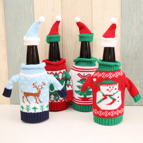    KnittedChristmasBottleSetSweaterRedWineBottleSet-Veeddydropshipping-4
