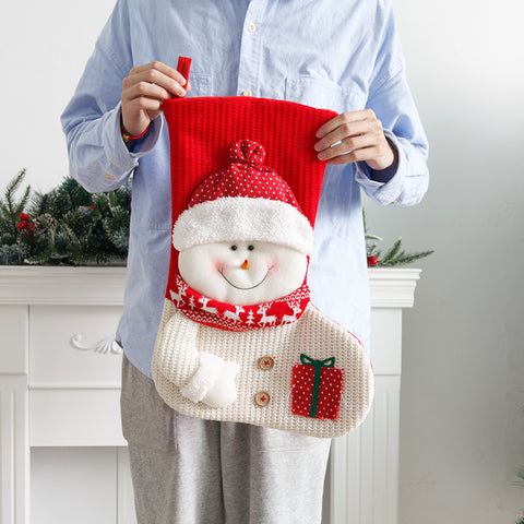 Knitted Christmas Stocking Dress Up Candy Bag Gift Bag-Veeddydropshipping