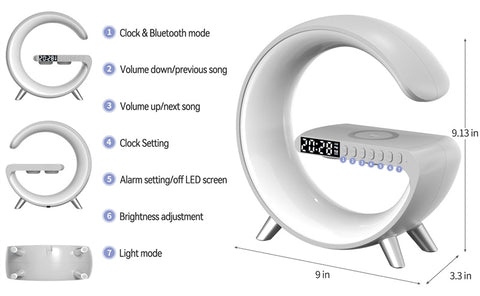 LED Bluetooth Audio Ambient Light Wireless Charger-Veeddydropshipping