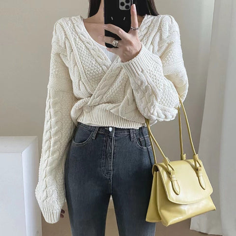 LeisureOneGrainSlantedCollarHempFlowerLongSleeves-Veeddydropshipping-3