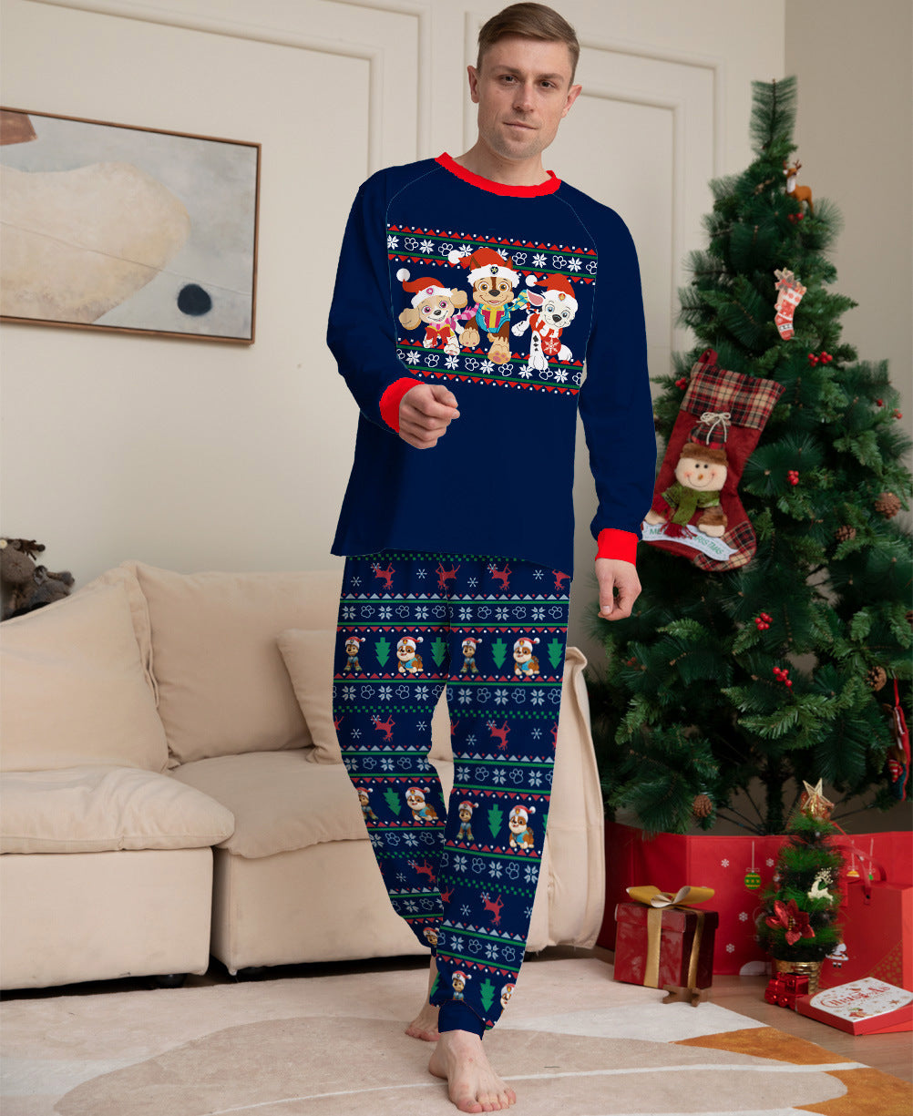         LongSleeveCartoonPrintedChristmasParent-ChildSetLoungewear-Veeddydropshipping-3