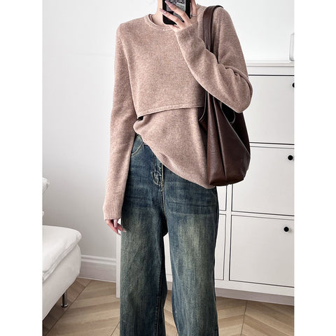 LongSleeveStraplessCasualCamisoleTopTwoPieceSet-Veeddydropshipping-1