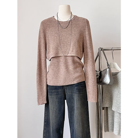 LongSleeveStraplessCasualCamisoleTopTwoPieceSet-Veeddydropshipping-3