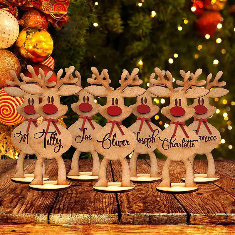    MooseFamilyDiyNameOrnamentFreestandingReindeerChristmasDecorationKeepsake-Veeddydropshipping-1