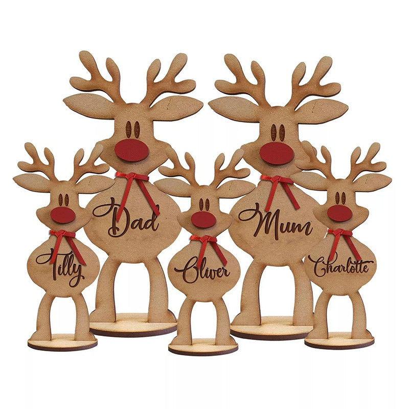 MooseFamilyDiyNameOrnamentFreestandingReindeerChristmasDecorationKeepsake-Veeddydropshipping-3