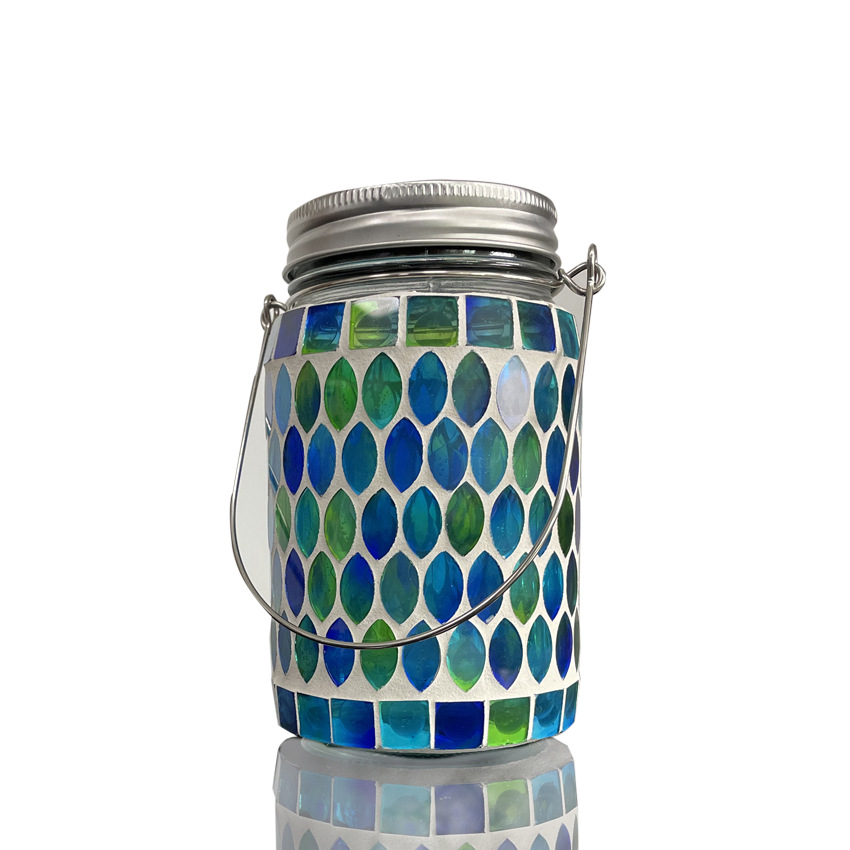 Mosaic Solar Mason Can Lamp Outdoor Waterproof Camping-veeddydropshipping-2