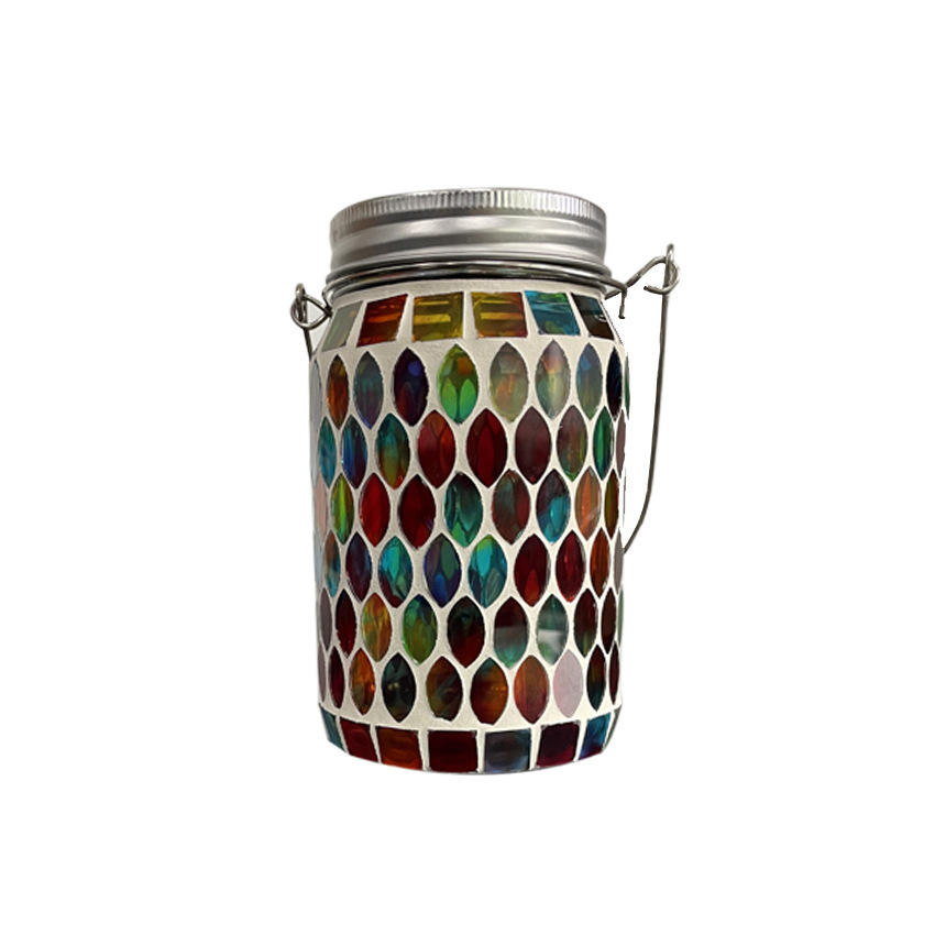 Mosaic Solar Mason Can Lamp Outdoor Waterproof Camping-veeddydropshipping-3