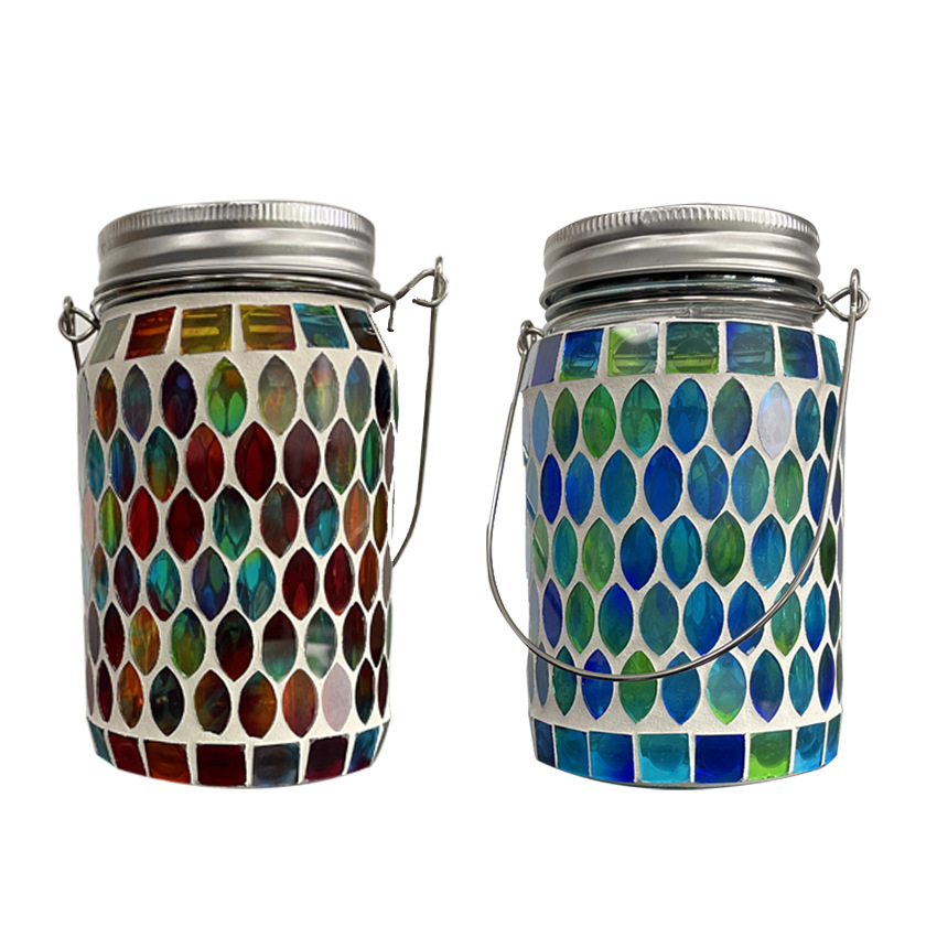 Mosaic Solar Mason Can Lamp Outdoor Waterproof Camping-veeddydropshipping-5