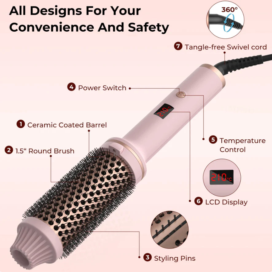 Multifunctional Hair Curler Straight Comb Thermal Brush-Veeddydropshipping